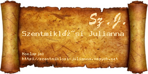 Szentmiklósi Julianna névjegykártya