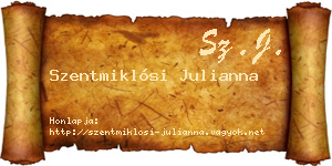 Szentmiklósi Julianna névjegykártya
