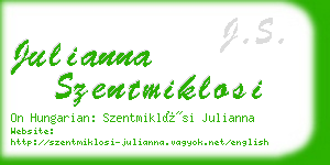 julianna szentmiklosi business card